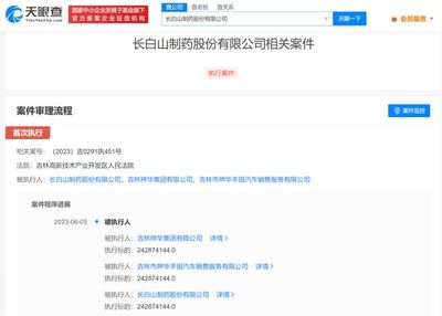 吉林神華集團公司及其旗下長白山制藥等公司被強制執行2.4億!